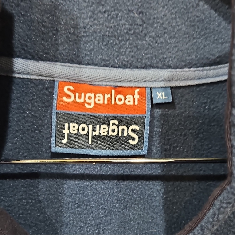 Sugarloaf Social Club Mens XL Fleece Pullover Navy Blue Snap Neck Jacket Pockets - Picture 5 of 16